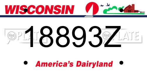 18893Z Wisconsin License Plate