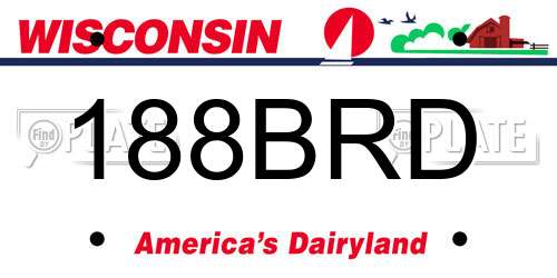 188BRD Wisconsin License Plate