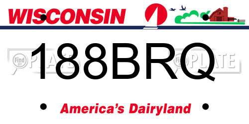 188BRQ Wisconsin License Plate