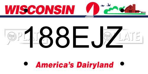 188EJZ Wisconsin License Plate
