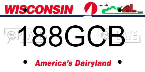 188GCB Wisconsin License Plate
