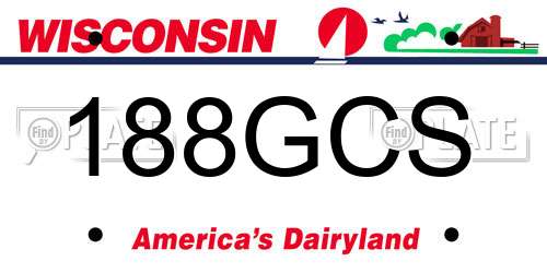 188GCS Wisconsin License Plate
