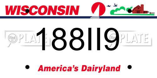 188II9 Wisconsin License Plate