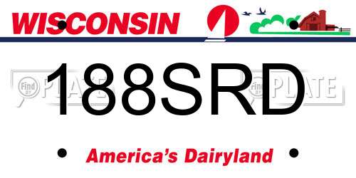 188SRD Wisconsin License Plate