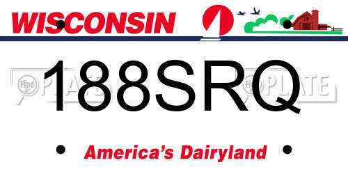 188SRQ Wisconsin License Plate