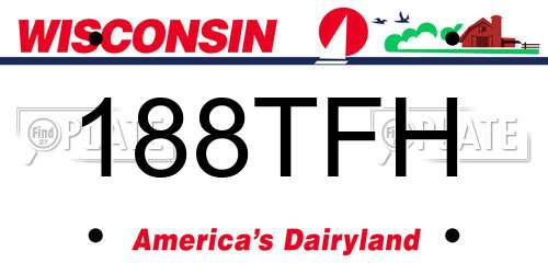 188TFH Wisconsin License Plate