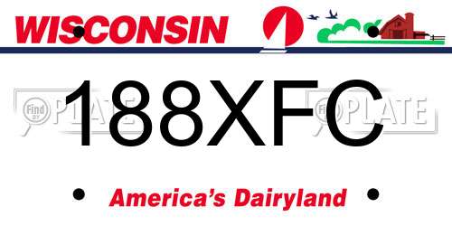 188XFC Wisconsin License Plate