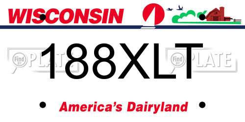 188XLT Wisconsin License Plate