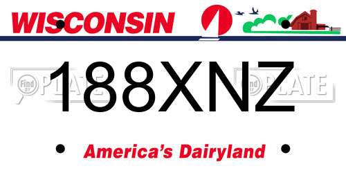 188XNZ Wisconsin License Plate