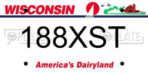 188XST Wisconsin License Plate