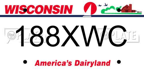 188XWC Wisconsin License Plate