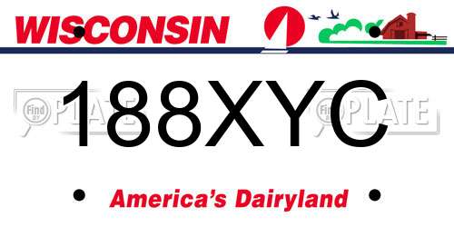 188XYC Wisconsin License Plate