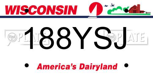 188YSJ Wisconsin License Plate