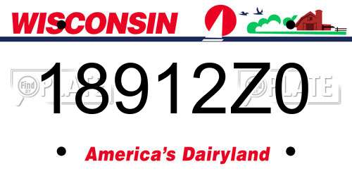 18912Z0 Wisconsin License Plate