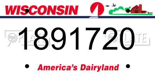 1891720 Wisconsin License Plate