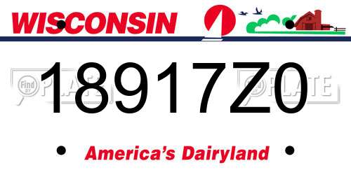 18917Z0 Wisconsin License Plate