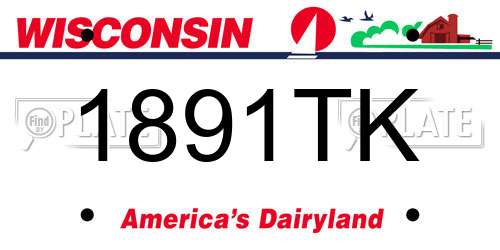 1891TK Wisconsin License Plate