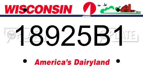 18925B1 Wisconsin License Plate
