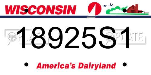 18925S1 Wisconsin License Plate