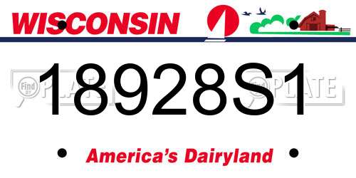 18928S1 Wisconsin License Plate