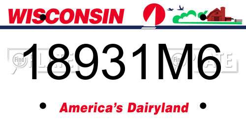 18931M6 Wisconsin License Plate