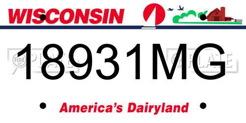 18931MG Wisconsin License Plate
