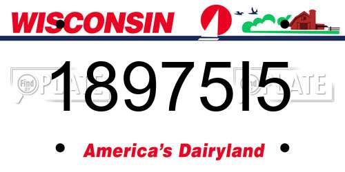 18975I5 Wisconsin License Plate