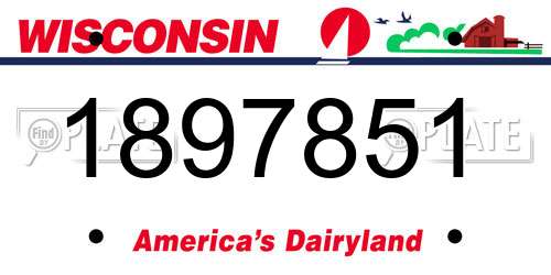 1897851 Wisconsin License Plate
