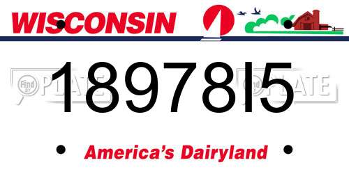18978I5 Wisconsin License Plate