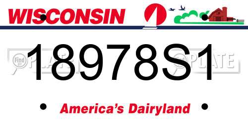 18978S1 Wisconsin License Plate