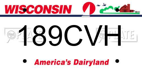 189CVH Wisconsin License Plate