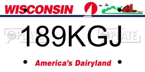 189KGJ Wisconsin License Plate