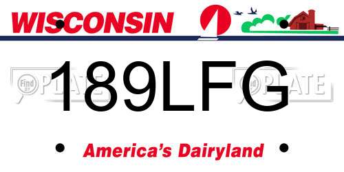 189LFG Wisconsin License Plate
