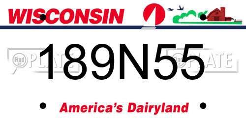 189N55 Wisconsin License Plate