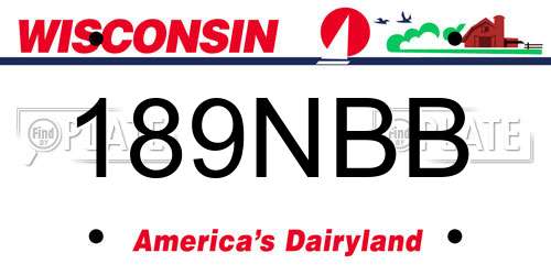 189NBB Wisconsin License Plate