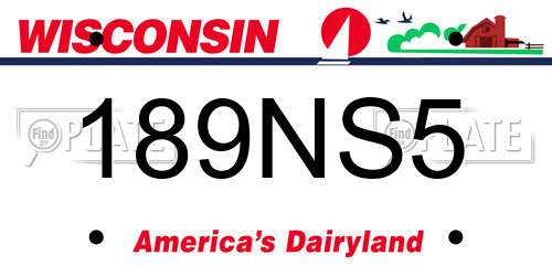 189NS5 Wisconsin License Plate