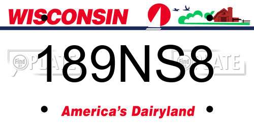 189NS8 Wisconsin License Plate