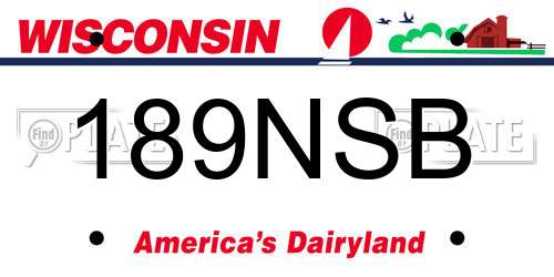 189NSB Wisconsin License Plate