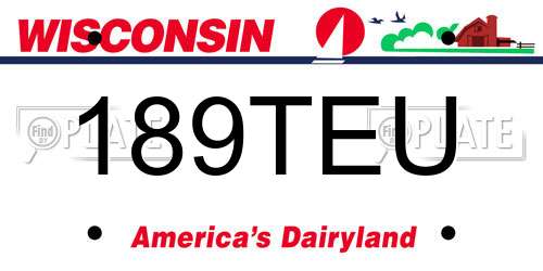 189TEU Wisconsin License Plate