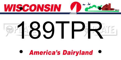 189TPR Wisconsin License Plate