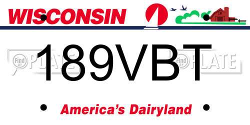 189VBT Wisconsin License Plate