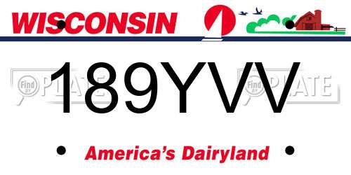 189YVV Wisconsin License Plate