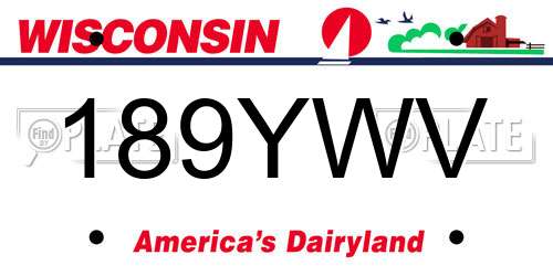 189YWV Wisconsin License Plate