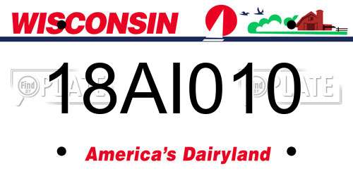 18AI010 Wisconsin License Plate