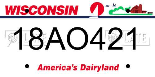 18AO421 Wisconsin License Plate
