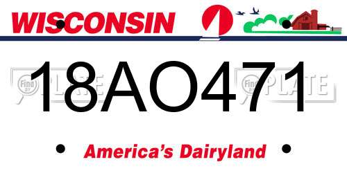 18AO471 Wisconsin License Plate