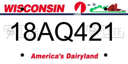 18AQ421 Wisconsin License Plate