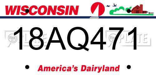 18AQ471 Wisconsin License Plate