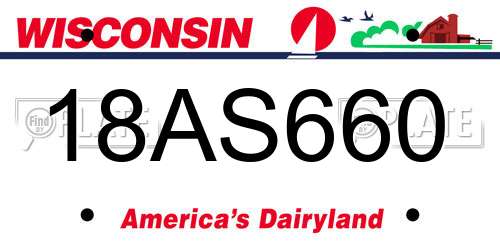 18AS660 Wisconsin License Plate