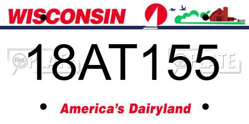 18AT155 Wisconsin License Plate